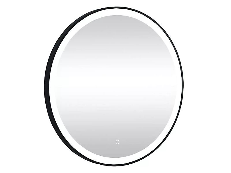 Badezimmerspiegel rund mit LED-Beleuchtung - 80 x 80 cm - Schwarz - NUMEA günstig online kaufen