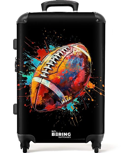 NoBoringSuitcases.com© Hartschalen-Trolley Rugbyball mit buntem Graffiti günstig online kaufen