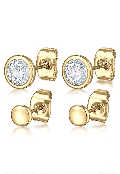 Elli Ohrring-Set 2er-Set Ohrstecker Kristalle Plättchen günstig online kaufen