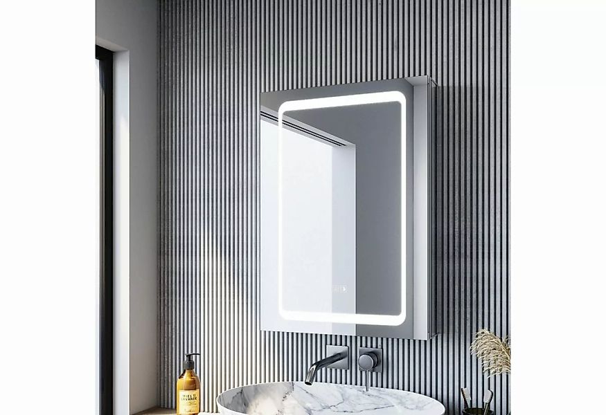 SONNI Spiegelschrank Bad Badezimmer Spiegelschrank mit LED Beleuchtung Alum günstig online kaufen
