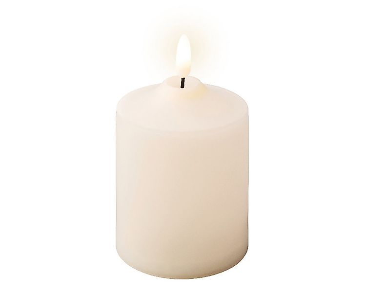 Lumineo LED-Kerze, LED Kerze mit Timer Outdoor Kunststoff 7x12cm Ivory / Wa günstig online kaufen