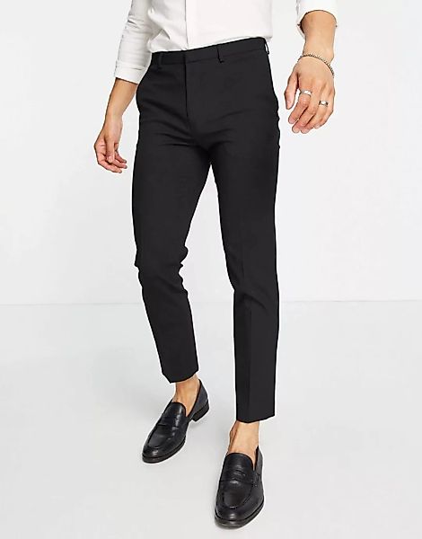 Burton Menswear – Enge Anzughose aus recyceltem Material in Schwarz günstig online kaufen