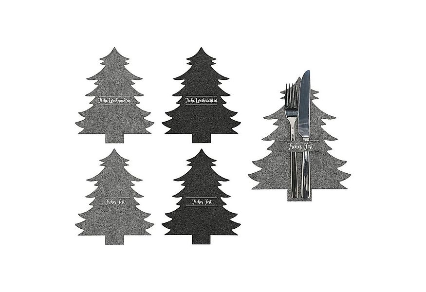 Annastore Besteckhalter 6 x Besteckhalter aus Filz in Tannenbaum Optik - Be günstig online kaufen