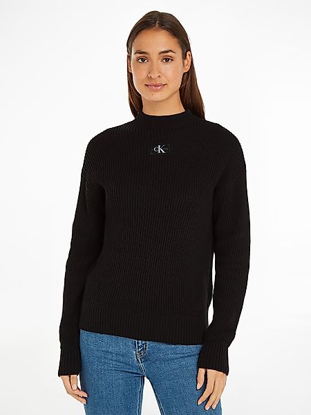 Calvin Klein Jeans Stehkragenpullover WOVEN LABEL günstig online kaufen