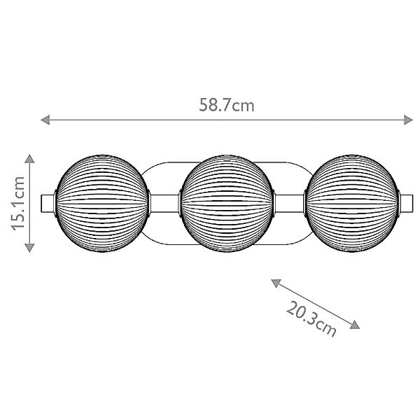 LED-Wandlampe PALMAS gold/rauchgrau Breite 59 cm 3-flg. IP44 günstig online kaufen