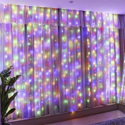 FOUORTUNATE-BEE LED-Lichtervorhang 300 LED USB Lichtervorhang günstig online kaufen