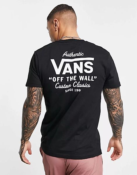 Vans – Holder Street II – T-Shirt in Schwarz mit Rückenprint günstig online kaufen