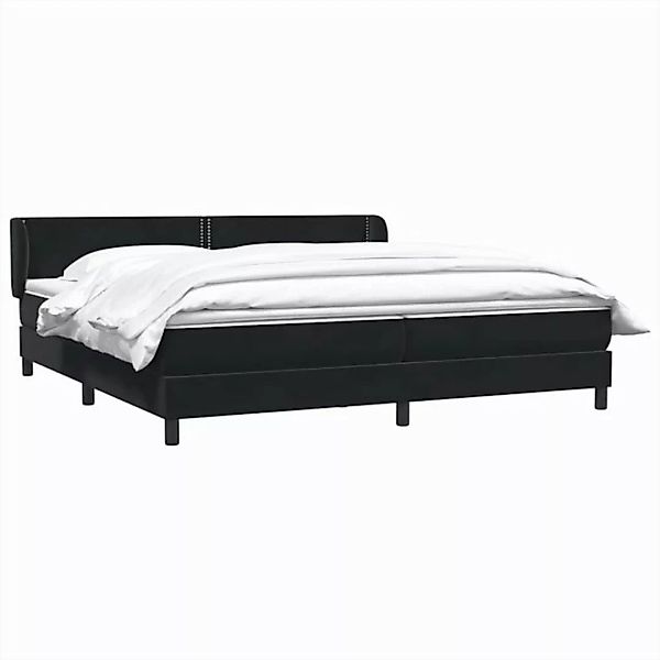 vidaXL Bett Boxspringbett mit Matratzen Schwarz 180x220 cm Samt günstig online kaufen