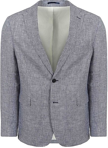 Suitable Blazer Pepita Leinen Blau - Größe 52 günstig online kaufen