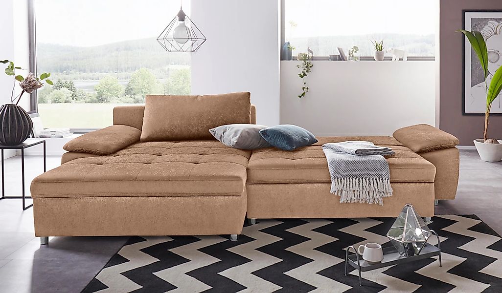 sit&more Ecksofa »Labene L-Form«, wahlweise mit Bettfunktion und Bettkasten günstig online kaufen