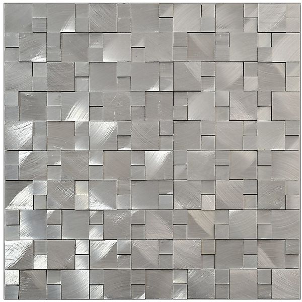 Mosaik Aluminium Silver 3D 30 cm x 31,5 cm günstig online kaufen