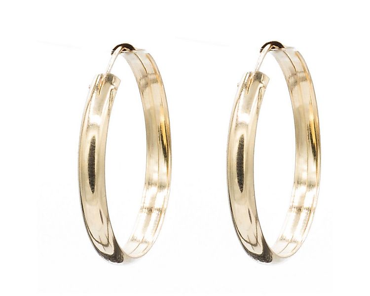 Bella Carina Klappcreolen Creolen 585 Gold 14 Karat 3 cm Durchmesser 4 mm B günstig online kaufen