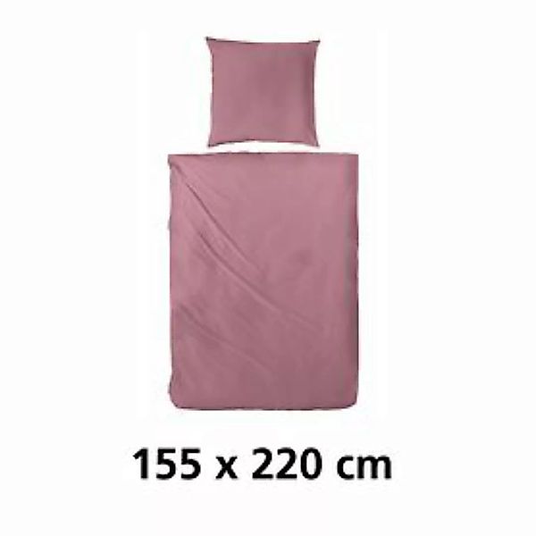 Mako-Satin-Bettwäsche 'Uni' rosa 155x220 günstig online kaufen