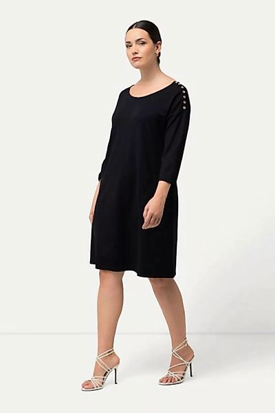 Ulla Popken Jerseykleid Minikleid Punto di Roma U-Boot-Ausschnitt 3/4-Arm günstig online kaufen