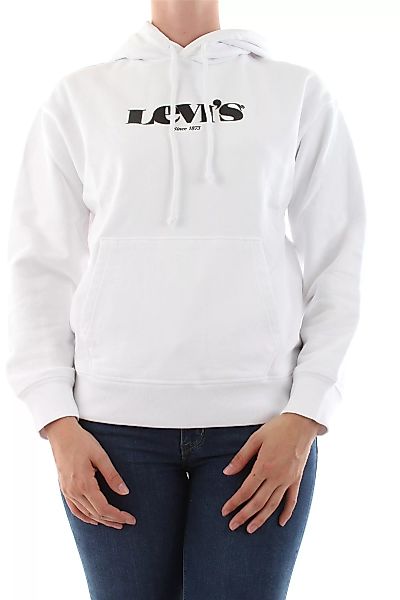 Levi's – Lockerer Kapuzenpullover mit Logo in Weiß günstig online kaufen