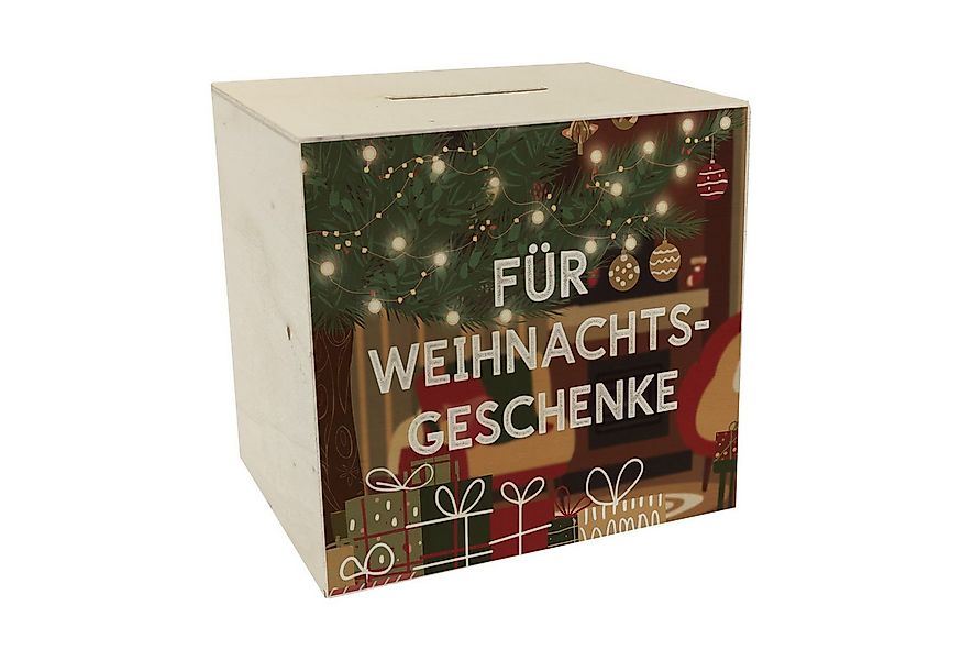 speecheese Spardose Festlich geschmückter Baum Spardose aus Holz - Für Weih günstig online kaufen