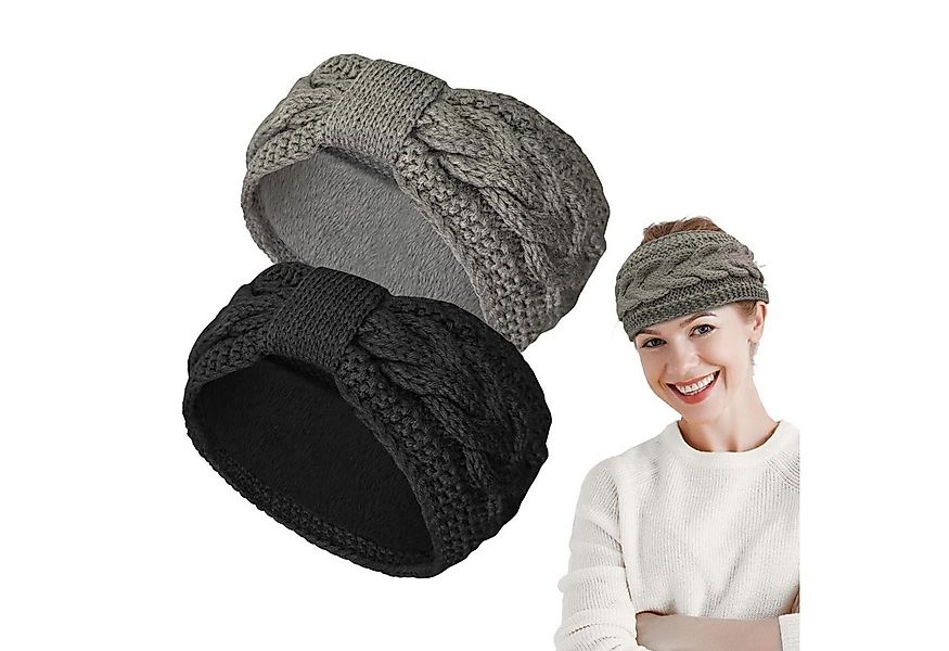 Coonoor Stirnband Damen gestricktes Haarband mit Schleife und Zopfmuster (2 günstig online kaufen