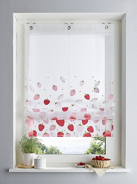 Rollo Raffrollo, heine, halbtransparent, Ösen mit Fensterhaken günstig online kaufen