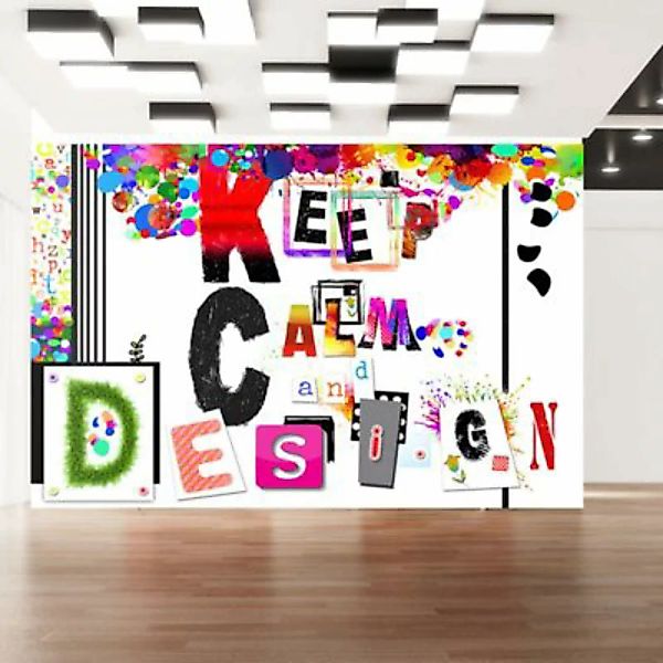 artgeist Fototapete Keep Calm and Design weiß Gr. 350 x 245 günstig online kaufen