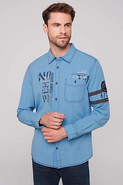 CAMP DAVID Langarmhemd mit mehreren Prints günstig online kaufen