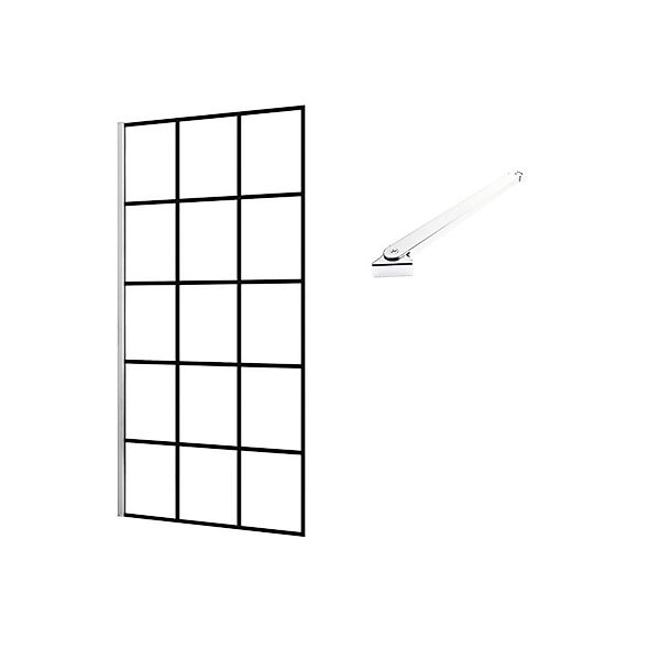 Duschparadies 140 x 200cm Walk in Duschwand 8mm Nano Glas Dusche Duschtrenn günstig online kaufen