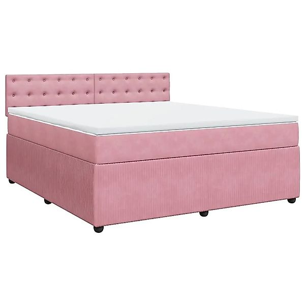 vidaXL Boxspringbett mit Matratze Rosa 180x200 cm Samt 3287823 günstig online kaufen