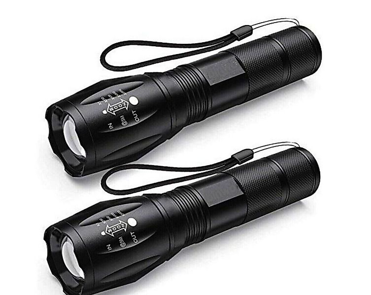 Qivee LED Taschenlampe 2x Q-76-1 (Packung, 2-St., 2x Taschenlampe, 2x Akkus günstig online kaufen