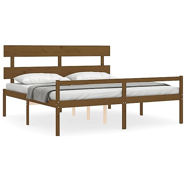 vidaXL Seniorenbett mit Kopfteil 200x200 cm Honigbraun Massivholz 3195374 günstig online kaufen