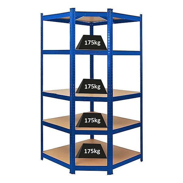 PROREGAL Eckregal Ragnar für Gesamtlast 875 kg HxBxT 180 x 90 x 60 cm Blau günstig online kaufen