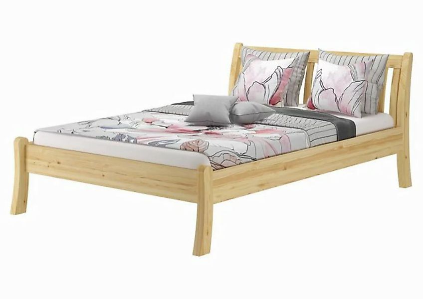 ERST-HOLZ Bett Massivholzbett Doppelbett 140x200 cm geschwungen natur Kiefe günstig online kaufen