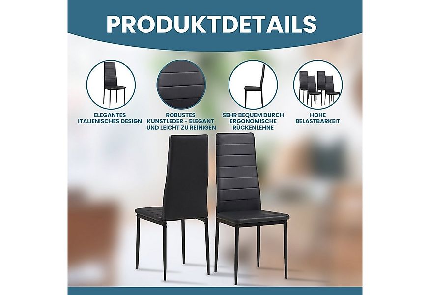 Albatros International Esszimmerstuhl Esszimmerstühle MILANO 4er Set schwar günstig online kaufen