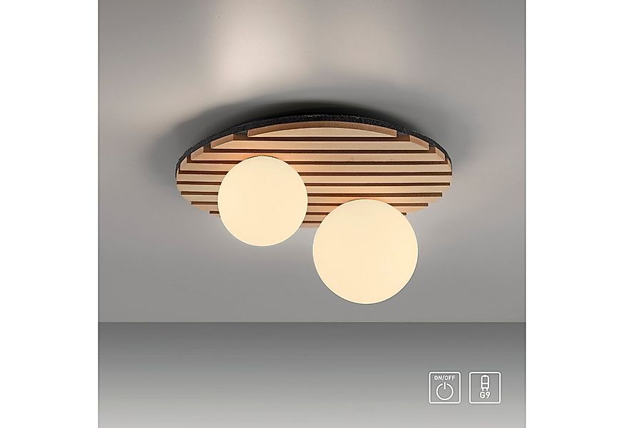 my home Deckenleuchte Erinette Akustikpaneele mit Glaskugel, Leuchtmittel w günstig online kaufen