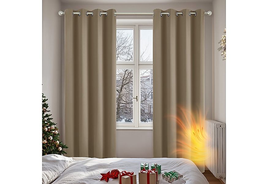 Deconovo Verdunkelungsvorhang Gardinen mit Ösen Blickdichte Vorhang Kältesc günstig online kaufen