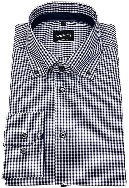 VENTI Karohemd Modern Fit leicht tailliert bügelfrei Button-Down-Kragen günstig online kaufen