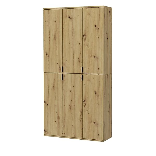 Inn.Furn Garderobenschrank Eiche Artisan 91 cm Flexible Inneneinteilung Lin günstig online kaufen