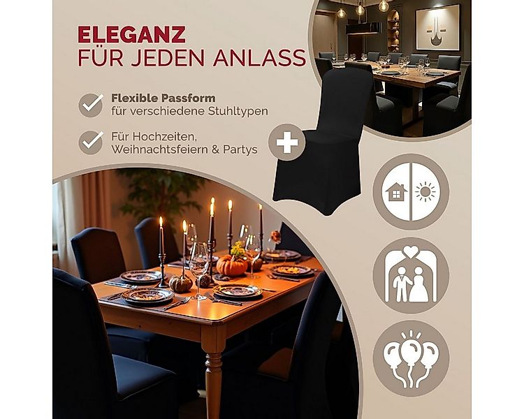 Detex Stuhlhusse, 6er Set Stretch Hussen für Stühle OEKO-TEX Stuhlüberzug S günstig online kaufen