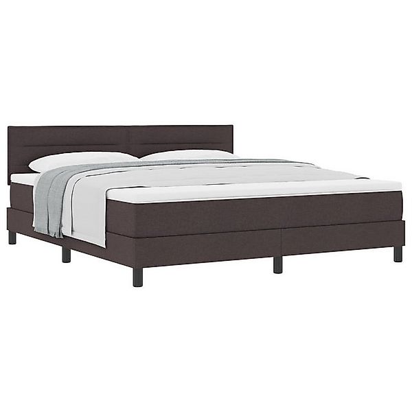 vidaXL Bett Boxspringbett mit Matratze Dunkelbraun 180x200 cm Stoff (1-tlg) günstig online kaufen