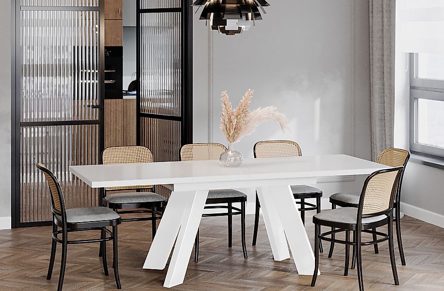 Endo-Moebel Esstisch "Coso White" 130-210cm ausziehbar, günstig online kaufen