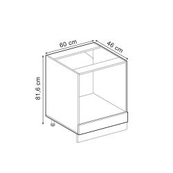Vicco Herdumbauschrank R-Line, Rot Hochglanz/Anthrazit, 60 günstig online kaufen
