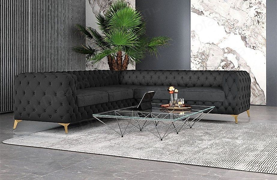 Sofa Dreams Ecksofa Designer Stoffsofa Samtstoff Ecksofa Cordoba L Form Sto günstig online kaufen