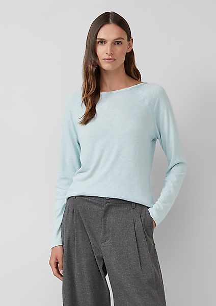 s.Oliver Langarmshirt Langarmshirt mit Flammgarnstruktur günstig online kaufen