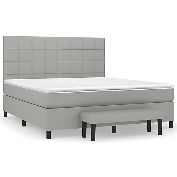 vidaXL Boxspringbett mit Matratze Hellgrau 180x200 cm Stoff1392738 günstig online kaufen