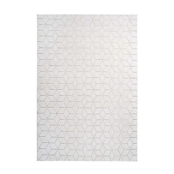 MeGusta Kurzflor Teppich Modern Klassisch Weiß - Creme 120x160 cm Alba günstig online kaufen