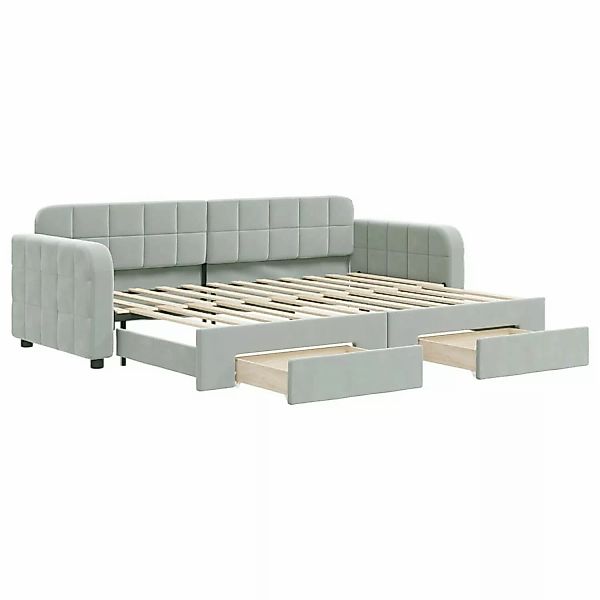 vidaXL Tagesbett Ausziehbar mit Schubladen Hellgrau 80x200 cm Samt1896648 günstig online kaufen