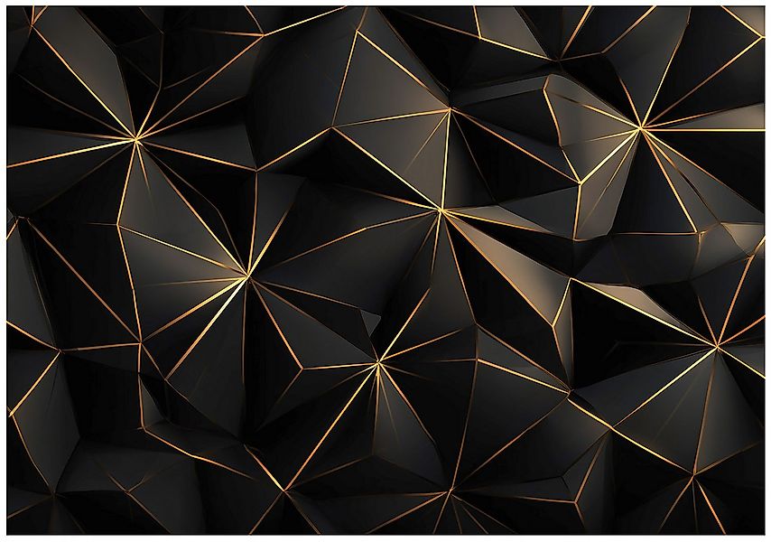 Wallarena Fototapete Geometrie Gold Schwarz Vlies Tapete Wohnzimmer Schlafz günstig online kaufen