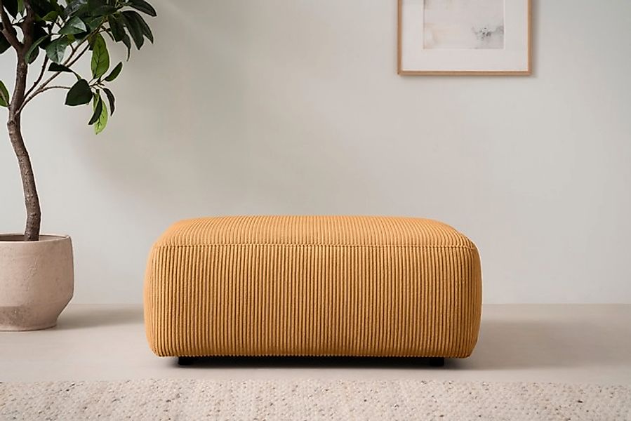 Home affaire Polsterhocker »Torge, Hocker in Cord, Samtvelours oder Struktu günstig online kaufen