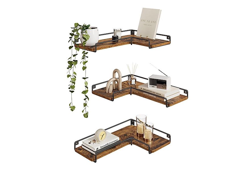 VASAGLE Eckregal, 3-tlg., Wandregal, L-förmiges Eckregal, 2er Set, Industri günstig online kaufen