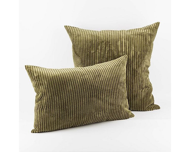 SCHÖNER LEBEN. Fellkissen Kissenhülle Breitcord Baby Rib moosgrün div. Größ günstig online kaufen