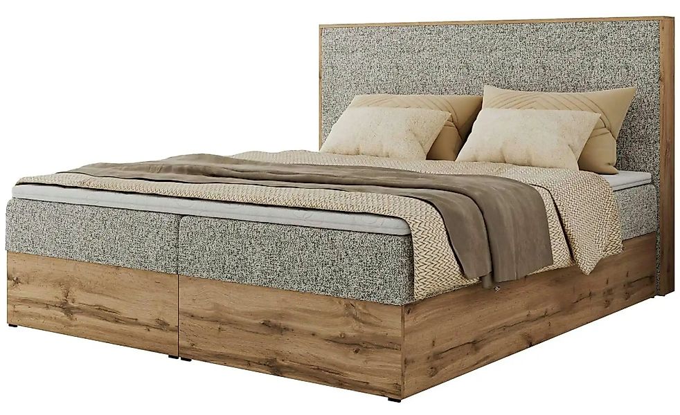 Boxbett mit Bettkasten Wood Classic ¦ beige ¦ Maße (cm): B: 164 H: 120 Bett günstig online kaufen