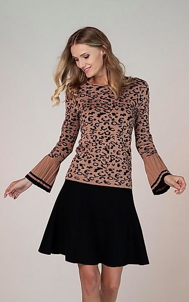 Passioni Strickpullover mit Leopardenmuster günstig online kaufen